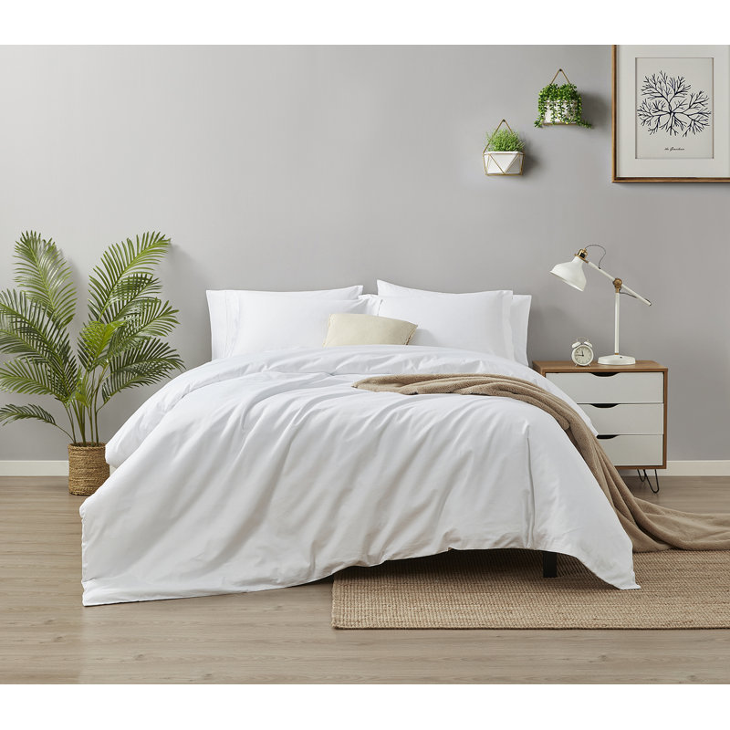 Ensemble de housse de couette 100% coton Trecie, Grand, Blanc