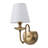 Vintage 1-Light Hardwired Wall Sconce with Fabric Shade in Polished Brass-1443635290