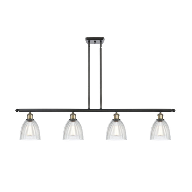 Luminaire suspendu en forme de dôme pour îlot de cuisine à 4 lumières Asdsit, Ampoule DEL 6 watts Vinage, Laiton antique noir
