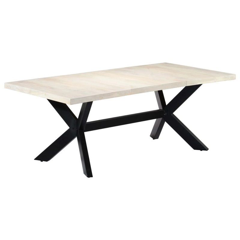 Arceneaux Solid Wood Top Metal Base Dining Table