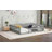 Sturdy Wood Platform Bed with Guardrail and Pillow for Relaxing Sleep