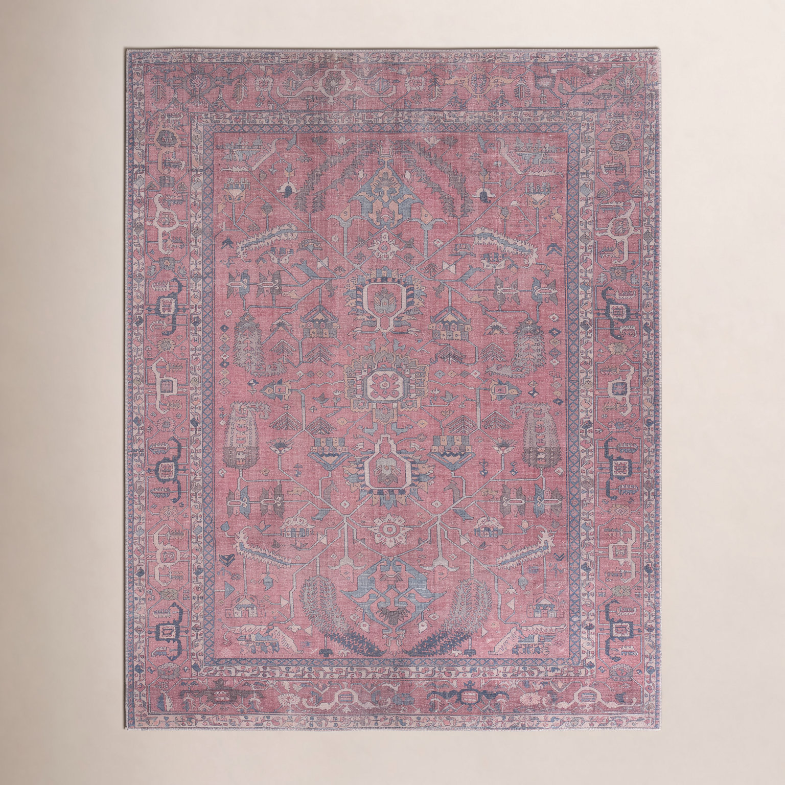 Brixey Red Washable Oriental Rug, Rectangle 7'6" x 9'6"