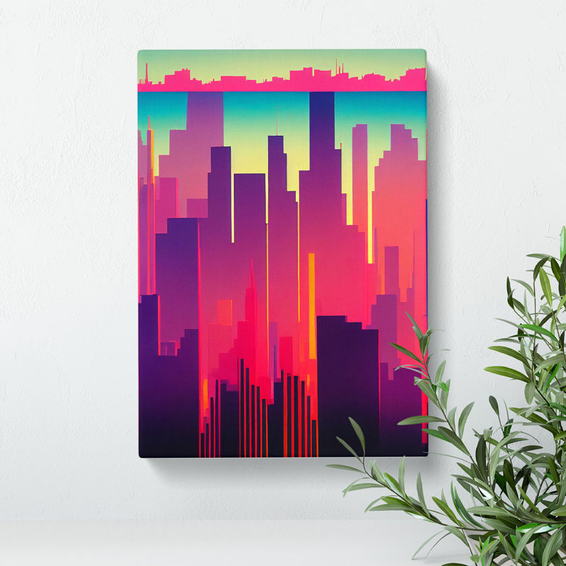 Evolving City Skyline Abstract - Wrapped Canvas, 60cm H x 40cm W