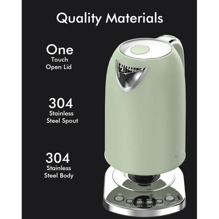 Electric Tea Kettles 1500W for Boiling Water, Longdeem Retro 1.7L Stainless  Steel Hot Water Boiler