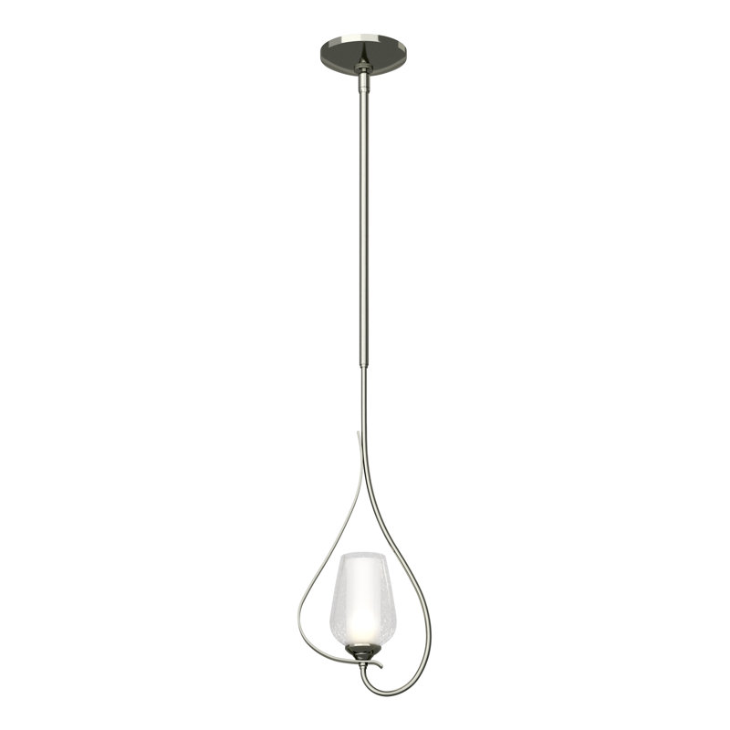 Flora 1 - Light Single Geometric Pendant, Sterling, Opal Glass