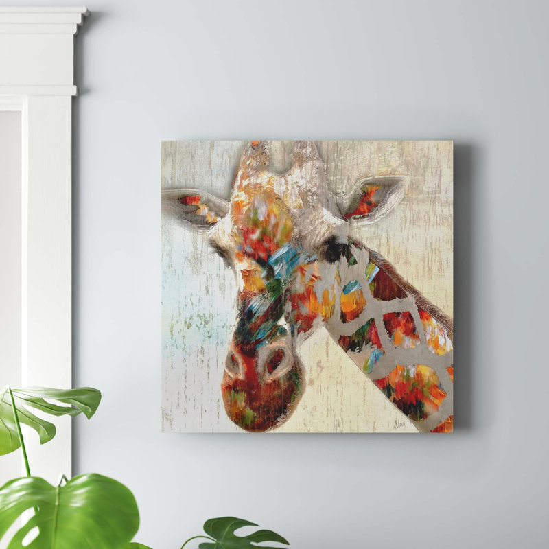 «Paint Splash Giraffe» par Nan - reproduction d'art graphique sur toile, H 18 po x l 18 po x P 1,5 po, Toile tendue