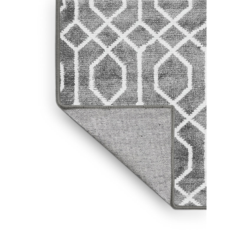 Tapis gris tissé à la machine Friedman, Rectangle 4 pi x 6 pi