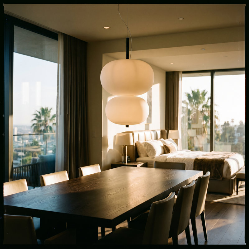 Ilargi 2 - Light LED Pendant, Dark Wood
