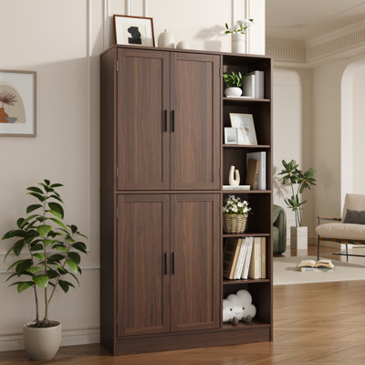 63" Tall White Kitchen Pantry Cabinet, Kitchen Pantry Storage Cabinet With 4 Doors, Freestanding Kitchen Storage Cabinets