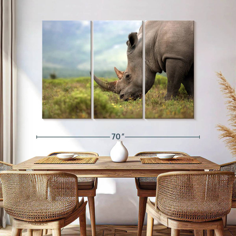 Brampt Endangered Rhinoceros, 42" H x 65" W