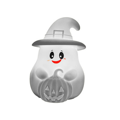 Mignon fantôme citrouille veilleuse pour enfants 7 couleurs changeantes DEL lampe de silicone rechargeable veilleuse tactile pour Halloween Decor chambre cadeau de chambre de bébé pour les garçons