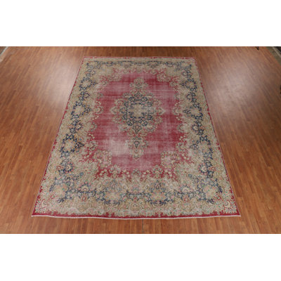 Tapis rose délavé traditionnel 10 x 13