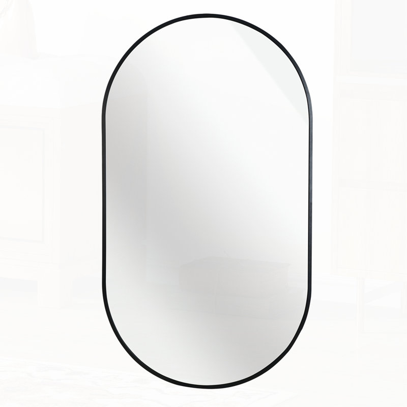 Nehan Oval Wall Mirror, 33" x 20", Gold