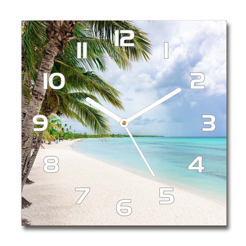 Hefter Glass Wall Clock, White
