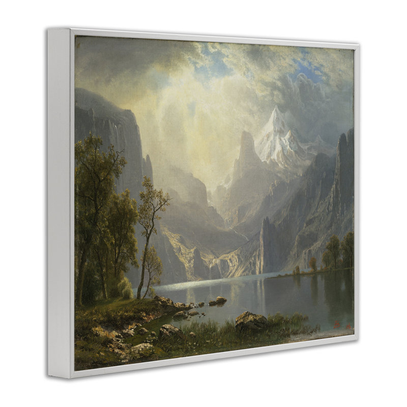 Art classique, vue sur la montagne, estampe numérique par one1000paintings, Estampe numérique encadrée blanc bord de mer