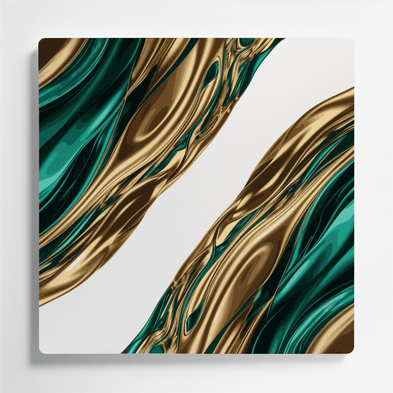 Gradient Abstract 61, art mural en métal vert, H 12 po x l 12 po