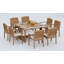 9 Pcs Grade-A Teak Wood Dining Set: 60" Square Rectangle Butterfly Table And 8 Wave Stacking Arm Chairs #11WV1408-1752138223