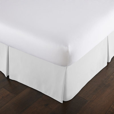 Jupe de lit plissée Vilano de Southshore Fine Linens, en microfibre doublement brossée, retombée de 38 cm (15 pouces), avec motif plissé, lavable à la machine, taille standard, blanc éclatant