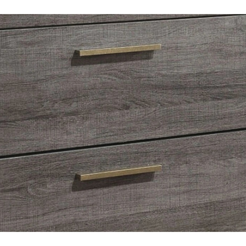 Table de chevet de style contemporain avec deux tons de gris pour la chambre à coucher 2 finitions et poignées en métal