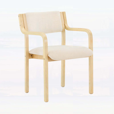 Ensemble de 2 chaises de salle à manger en tissu à structure en bois avec grain de bois naturel et conception ergonomique pour une assise confortable