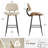 26" Counter Height Faux Leather and Walnut Wood Bar Stool-1901890843
