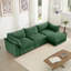 Canapé modulaire en L à 3 places avec repose-pieds mobile, assise large et profonde confortable, tissu chenille vert-118055925