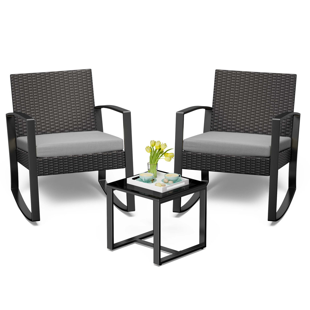 2-Sitzer Lounge-Set Adreyona aus Polyrattan mit Polster