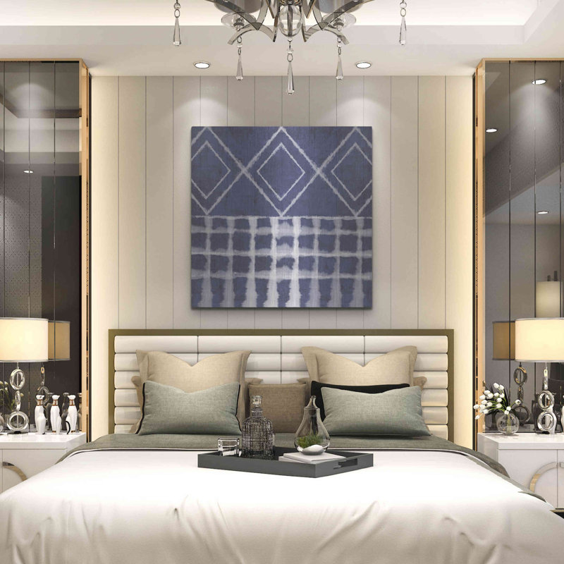 «Blue Shibori D» par Linda Woods, art mural en métal Brayden Studio®, H 36 po x l 36 po