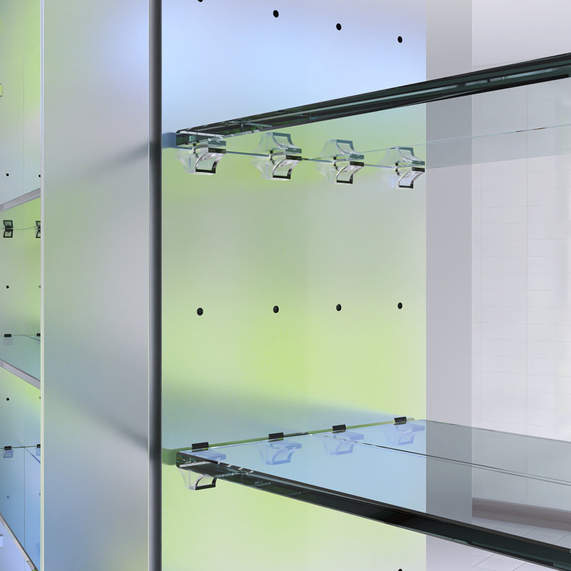 Rectangular Aluminum Medicine Cabinet With Mirror, 60"
