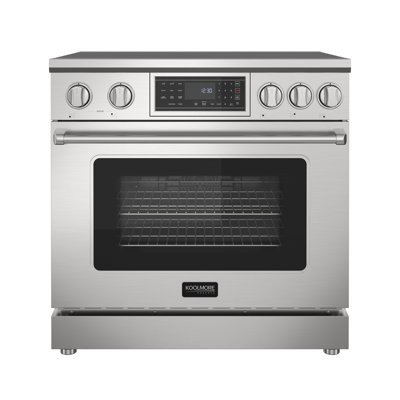 36" Professional Induction Oven Range With 11 Kw Polished Glass Ceramic Cooktop, 7.8 Kw True Convection Oven, 6 Cu. Ft. Capacity, 240 Volts, 50A,60HZ