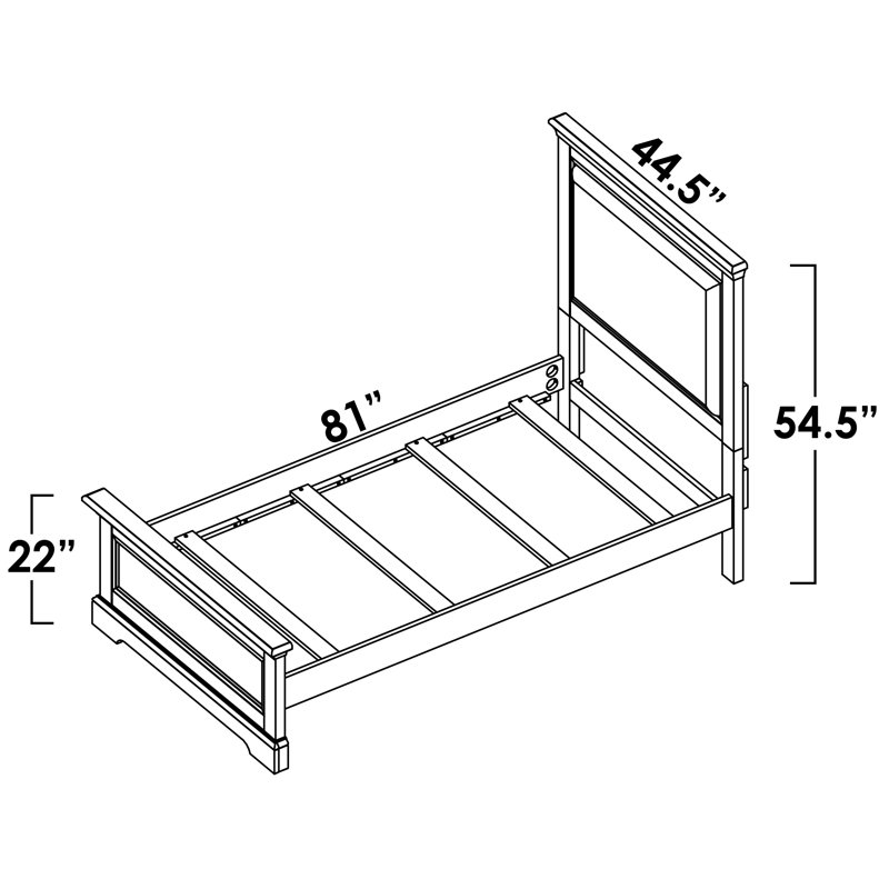 Huey Upholstered Standard Bed, Navy, Twin