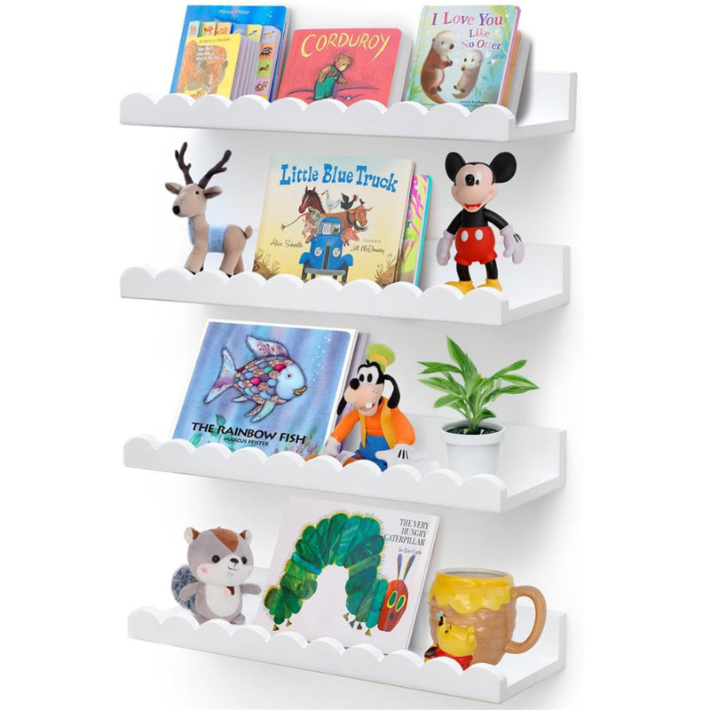 Tablettes flottantes, paquet de 4, blanc