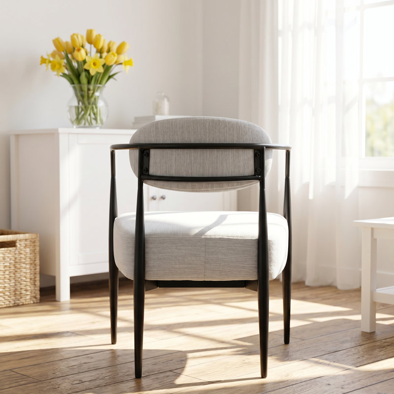 Fauteuil d'appoint rembourré Mid-Century, Noir