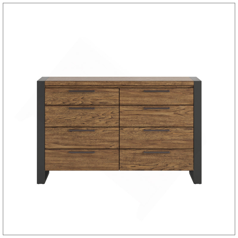 Commode brune à 8 tiroirs