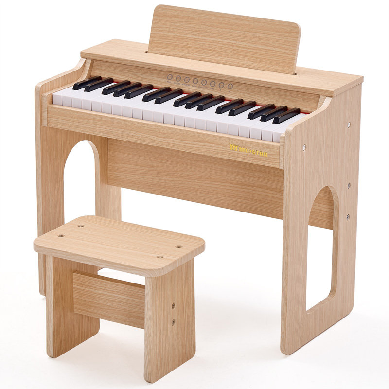 Jeu de musique en bois avec banc pour enfants, Naturel