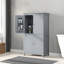 Armoire de rangement autoportante pour salle de bain avec tablettes réglables et 4 portes-427639872