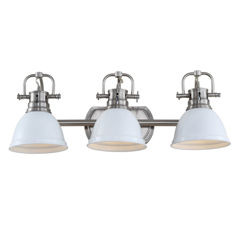 Éclairage pour meuble-lavabo en nickel brossé 3 lumières Sabrina, Blanc