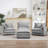 Modular Sectional Sofa, 102" L Shaped Couch Set For Living Room, 3-Seater Comfy Cloud Couches With Movable Ottoman, DIY Combination, Chenille-1271420503-1271420480