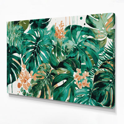Hawaiian Leaf Cluster, art mural sur toile vert