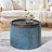 2-Piece Set Round Chenille Storage Ottoman, Equipped With A Drum Shaped Small Stool, Storage Space, And MDF Made Desktop Panel-939767121
