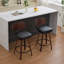 Ensemble de 2 tabourets de bar pivotants confortables avec structure en bois cintré et dossier rembourré-256077119
