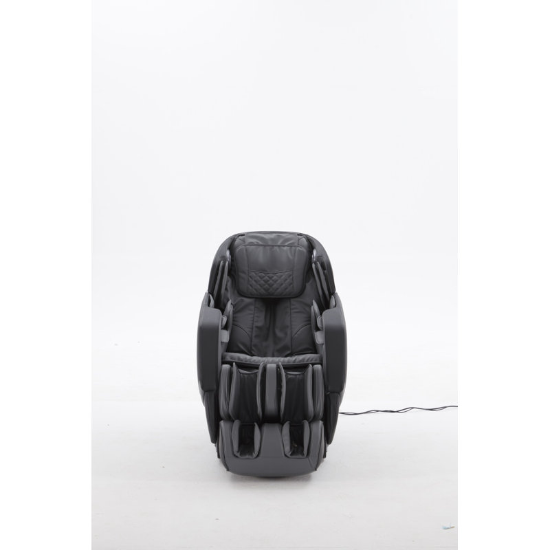 Fauteuil de massage électrique inclinable électrique chauffant pour tout le corps, Similicuir noir