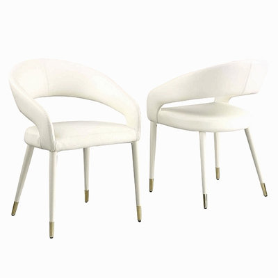Modern Velvet Dining Chair Set Of 2, Wooden Legs With Gold Accent Tips