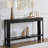 Fluted 56-Inch Console Table with Storage Shelf, Black-723672313