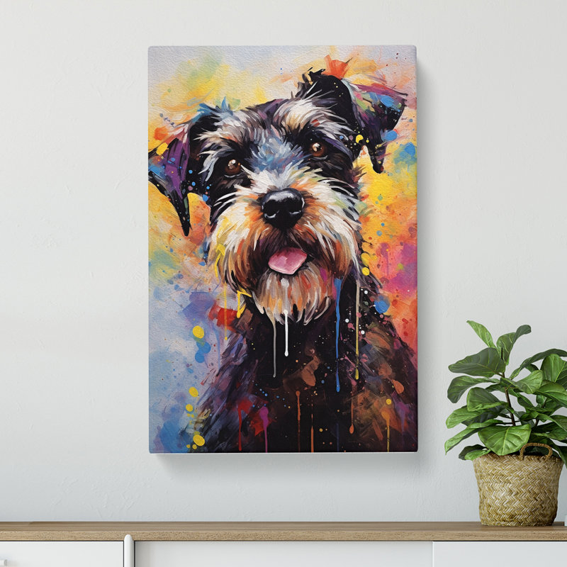 Schnauzer Action - No Frame Print, 76cm H x 50cm W x 3cm D