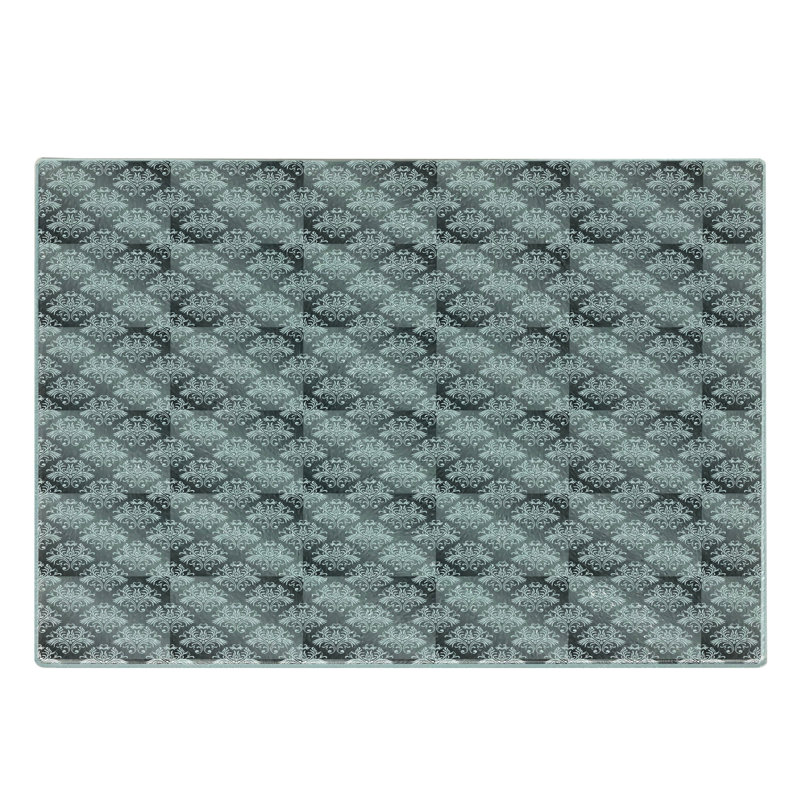 Planche à découper en verre trempé gris damassé Ambesonne