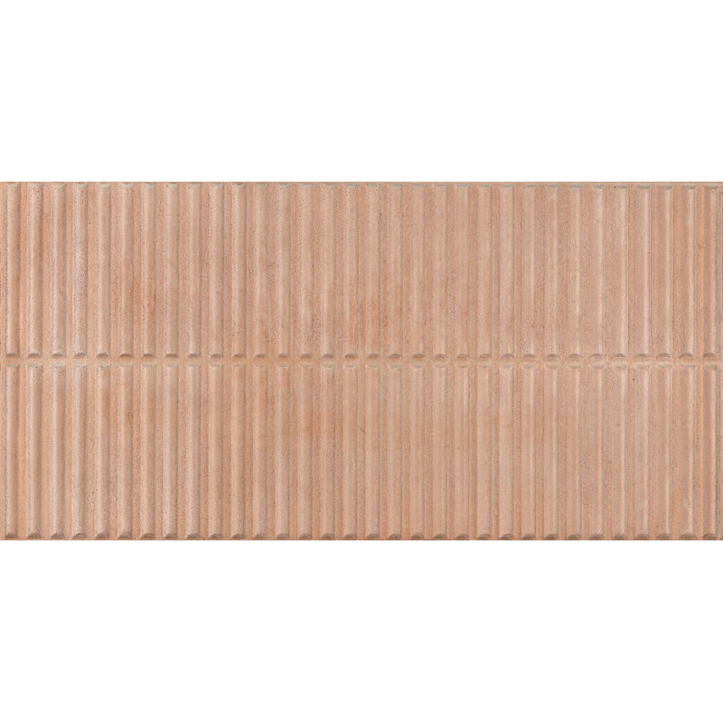 Carreau mural en porcelaine cannelée 3D rayée 12x24 – Carreau moderne texturé à nervures, Vieux rose