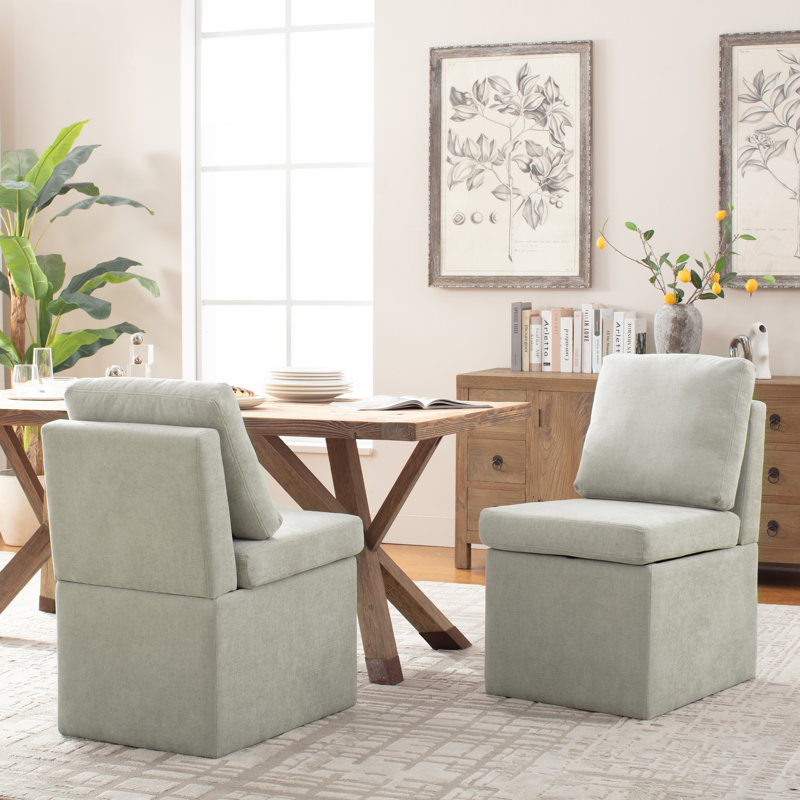 Harriotte Upholstered Side Dining Chair, Beige