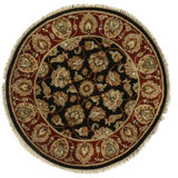 Hand Knotted Wool Area Rug in Black And Red