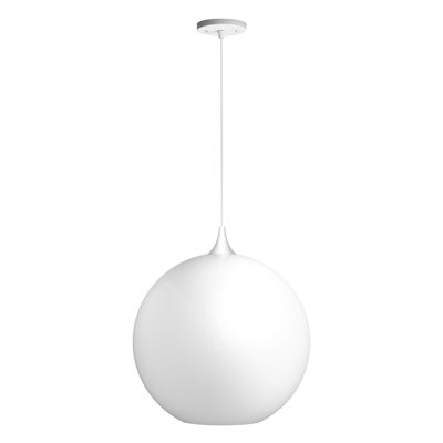 16 in. White Globe Pendant Light